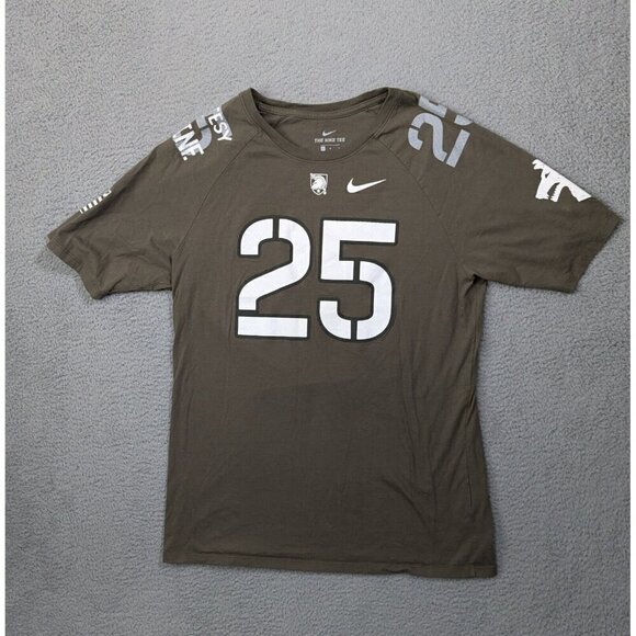 The Nike Tee T Shirt Army Black Knights Large Raglan Jersey Tee 25 Athletic Cut - Picture 1 of 14